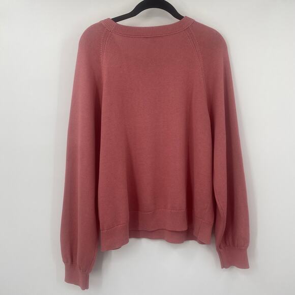 J Crew Crewneck Sweatshirt Cotton Cashmere Pullover Weathered Rose Pink Medium - Picture 5 of 10